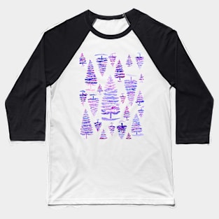 Cosmic pines watercolor pattern Baseball T-Shirt